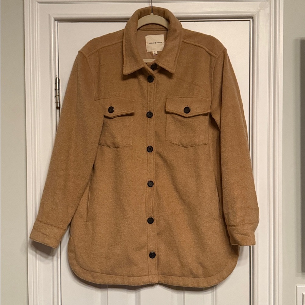 Thread & Supply Beige Shacket- Size Medium - image 2